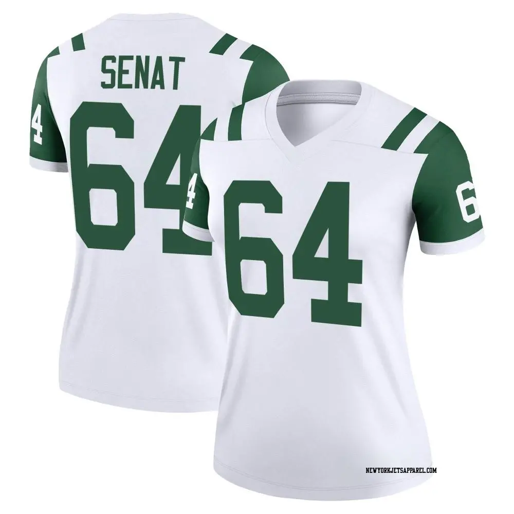 Legend White Women's Greg Senat New York Jets Classic Alternate Jersey