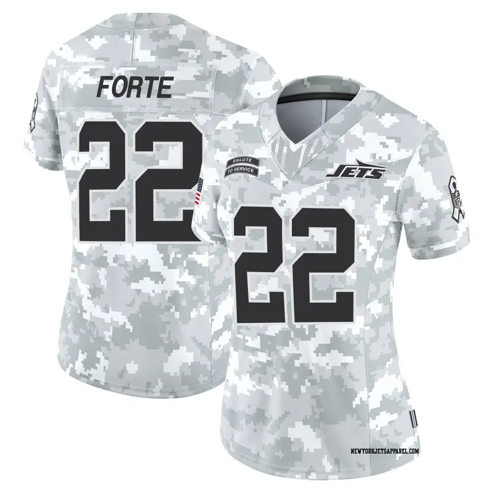 Limited Arctic Camo Women's Matt Forte New York Jets 2024 Salute to Service Jersey