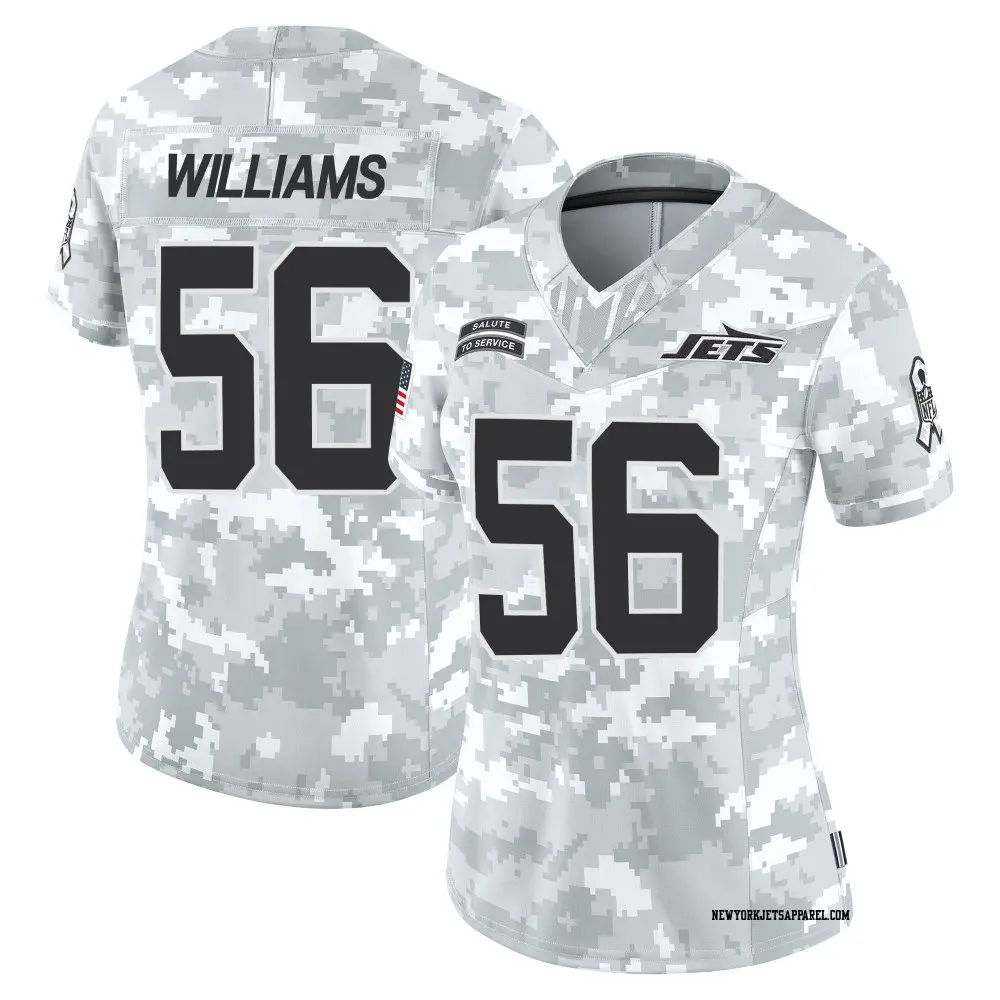 Limited Arctic Camo Women's Quincy Williams New York Jets 2024 Salute to Service Jersey