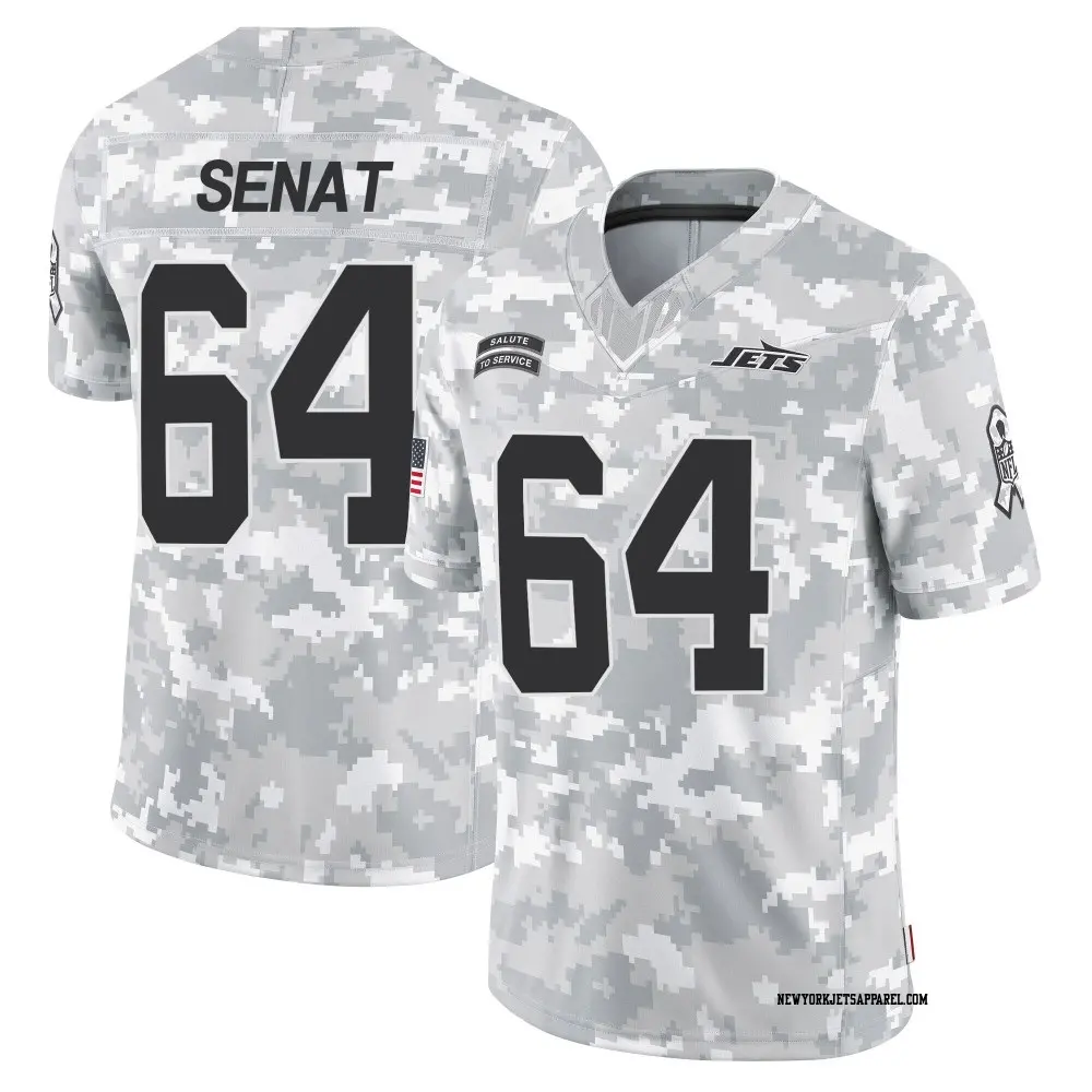 Limited Arctic Camo Youth Greg Senat New York Jets 2024 Salute to Service Jersey