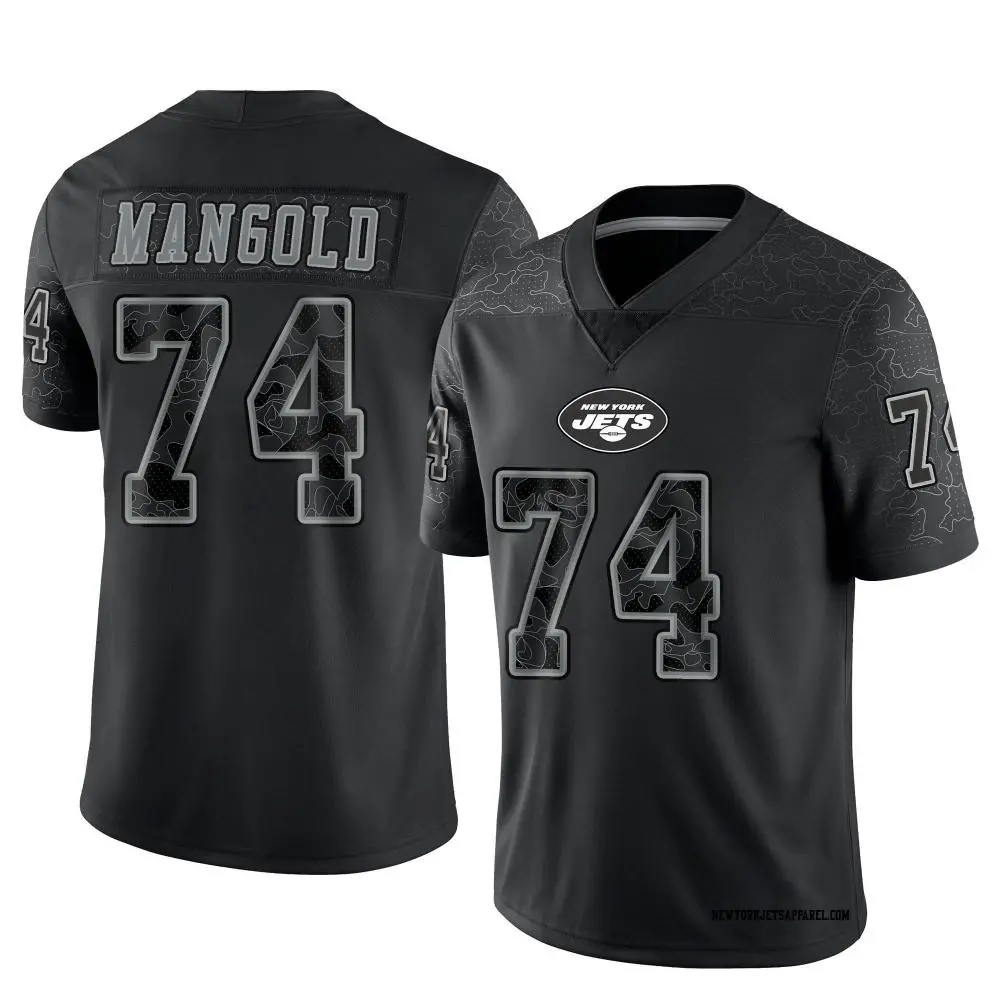 Limited Black Youth Nick Mangold New York Jets Reflective Jersey Jets Store