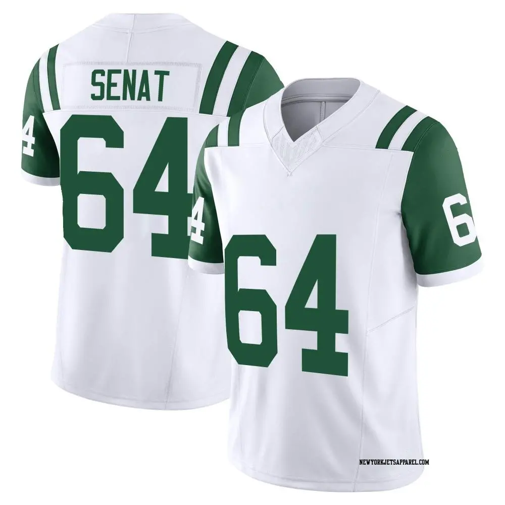 Limited White Men's Greg Senat New York Jets Classic Alternate Vapor F.U.S.E. Jersey